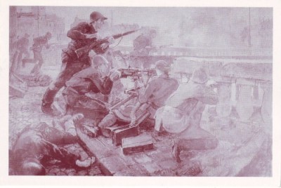 YS00112 Lupte de apararea reproducere dupa desen editat cercul militar cluj foto