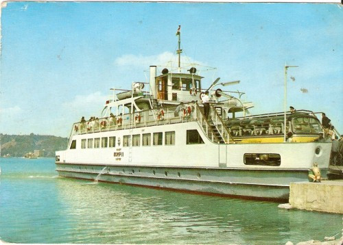 V108 Vapor in portul Szantod circulat 1971 timbru dezlipit