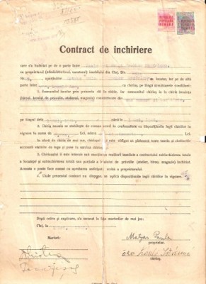 A53 Contract Inchiriere Timbre Mihai supratipar RPR Acte foto
