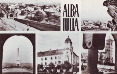 R2560 Alba Iulia Vederi Multiple circulat 1963 RPR foto