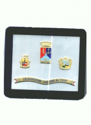 129 Placheta DELEGAZIONE ITALIANA AL CISM (Conseil International du Sport Militaire)(militara) foto
