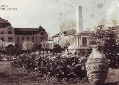R2657 Baia Mare Piata Libertatii circulat 1960 RPR foto