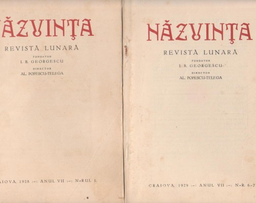 Revista NAZUINTA (Craiova) - 5 volume din 1928-1929