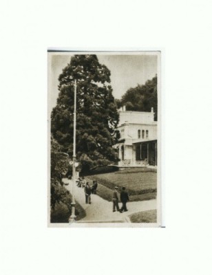 CP152-13 Baile Herculane -Vedere din parc -sepia -circ. 1957 foto