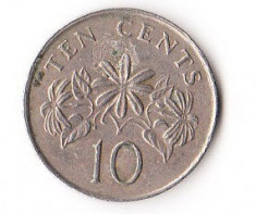 SINGAPORE 10 CENTS 1991 foto