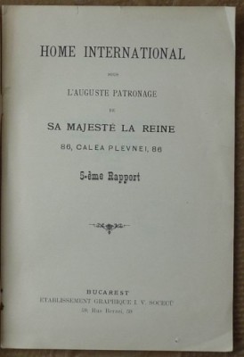 Home International , sous L &amp;#039; auguste patronage de Sa Majeste la Reine , 1897 , regalitate foto
