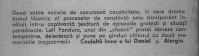 Leif Panduro - Cealalta lume a lui Daniel * Alergia foto