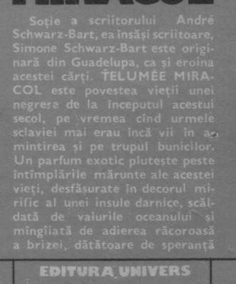 Simone Schwarz-Bart - Telumee * Miracol foto
