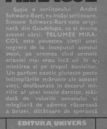 Simone Schwarz-Bart - Telumee * Miracol