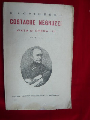 E. LOVINESCU - COSTACHE NEGRUZZI - ed. 1924 foto