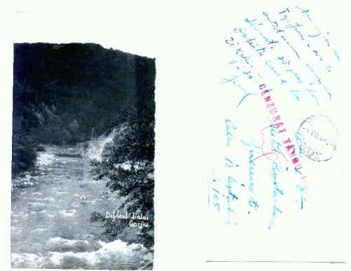 CP158-84 Defileul Jiului -Gorjiu -circulata 1942 -cenzurata CP158-84 Defileul Jiului -Gorjiu -circulata 1942 -cenzurata