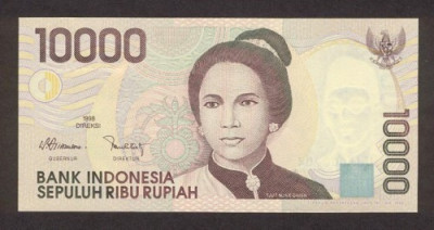 INDONEZIA █ bancnota █ 10000 Rupiah █ 1998 █ P-137a █ UNC █ necirculata foto