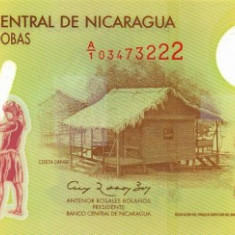 NICARAGUA █ bancnota █ 20 Cordobas █ 2007 █ P-202a █ POLYMER █ UNC █ necirculata