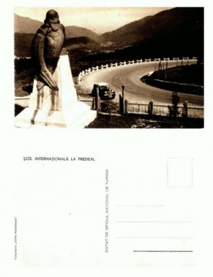 CP158-91Sos. Internationala la Predeal -necirc.,masina de epoca foto