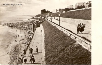 R3823 RPR Eforie, Plaja si faleza, circulat 1960 foto