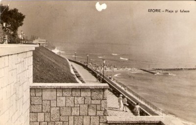 R3828 RPR Eforie, Plaja si faleza, circulat 1961 foto