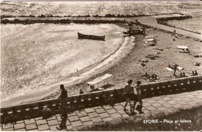R3833 RPR Eforie, Plaja si faleza, circulat 1961 foto