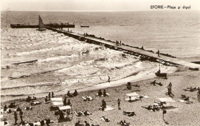 R3839 RPR eforie, Plaja si digul, circulat 1960 foto