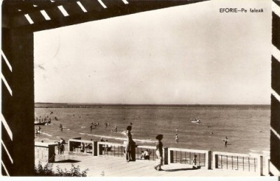 R3844 RPR Eforie, Pe faleza, circulat 1962 foto