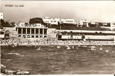R3848 RPR Eforie, La plaja, circulat 1962 foto