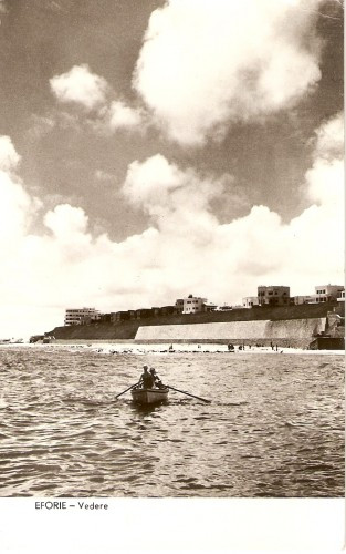 R3886 RPR Eforie, statiunea, barca pe apa, circulat 1960