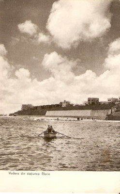 R3887 RPR Eforie, statiunea, barca pe apa, circulat 1961 foto