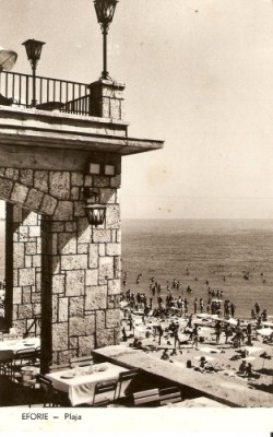 R3896 RPR Eforie, plaja, circulat 1959 foto
