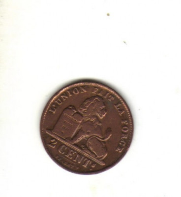 bnk mnd Belgia 2 centimes 1909 foto