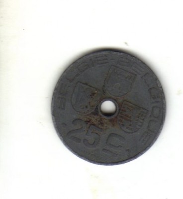bnk mnd Belgia 25 centimes 1942 foto