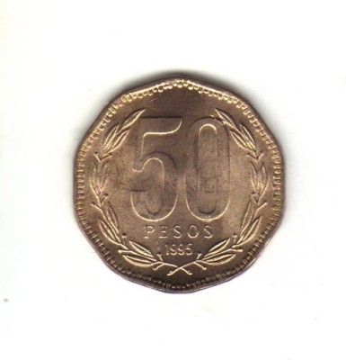 bnk mnd Chile 50 pesos 1995 unc foto