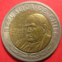 bnk mnd Chile 500 pesos 2001 unc , personalitati , bimetal