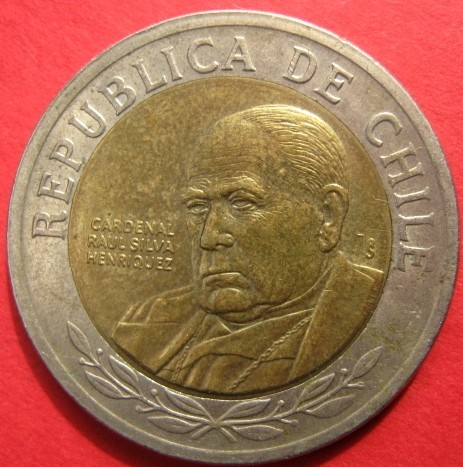 bnk mnd Chile 500 pesos 2001 unc , personalitati , bimetal bnk mnd Chile 500 pesos 2001 unc , personalitati , bimetal