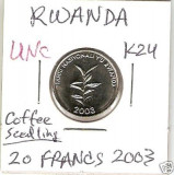 Bnk mnd Rwanda 20 amafaranga 2003 unc, Africa