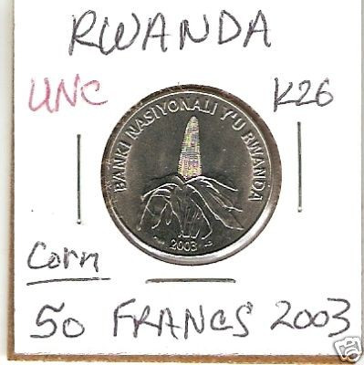 bnk mnd Rwanda 50 amafaranga 2003 unc foto