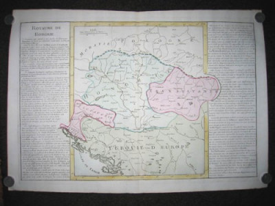 * Harta CLOUET - Royaume de Hongrie - 1785 - autentica foto