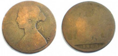Anglia one penny 1863 foto