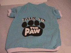 Tricou Dog T-shirt Talk to the Paw baby blue size SMALL foto