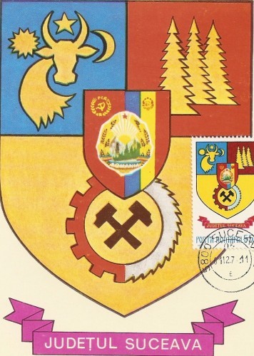 M183 Ilustrata maxima STEMA JUDETULUI SUCEAVA M183 Ilustrata maxima STEMA JUDETULUI SUCEAVA