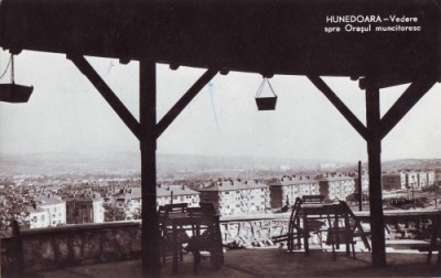 R-4206 Hunedoara Vedere spre Orasul Muncitoresc Circulata foto