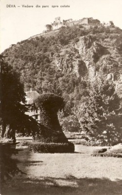R3762 DEVA Vedere din parc spre cetate CIRCULAT foto