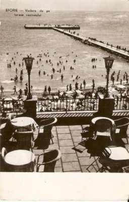 R3908 RPR Eforie, vedere de pe terasa cazinoului, circulat &amp;#039;59 foto