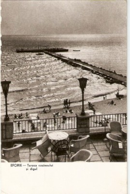 R3914 RPR Eforie, terasa cazinoului si digul, circulat 1959 foto