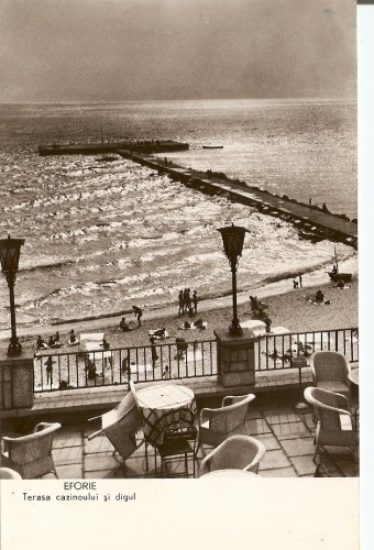 R3915 RPR Eforie, terasa cazinoului si digul, circulat 1960