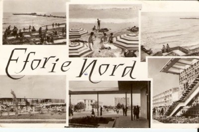 R3916 RPR Eforie Nord, vederi multiple, circulat 1963 foto