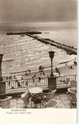 R3921 RPR Eforie Nord, vedere spre largul marii, circulat 1964 foto