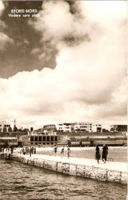R3922 RPR Eforie Nord, vdere spre plaja, circulat 1963 foto