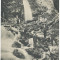 CFL 1906 ilustrata Busteni cascada Urlatoarea grup turisti