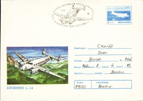AA Aerofilatelie avion L-14 ziua aviatiei 19.06.1983
