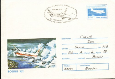 AA Aerofilatelie avion Boeing 707 ziua aviatiei 19.06.1983 foto