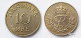 DANEMARCA 10 ORE 1955, 3 g., Copper-Nickel, 18 mm, Frederik IX **, Europa